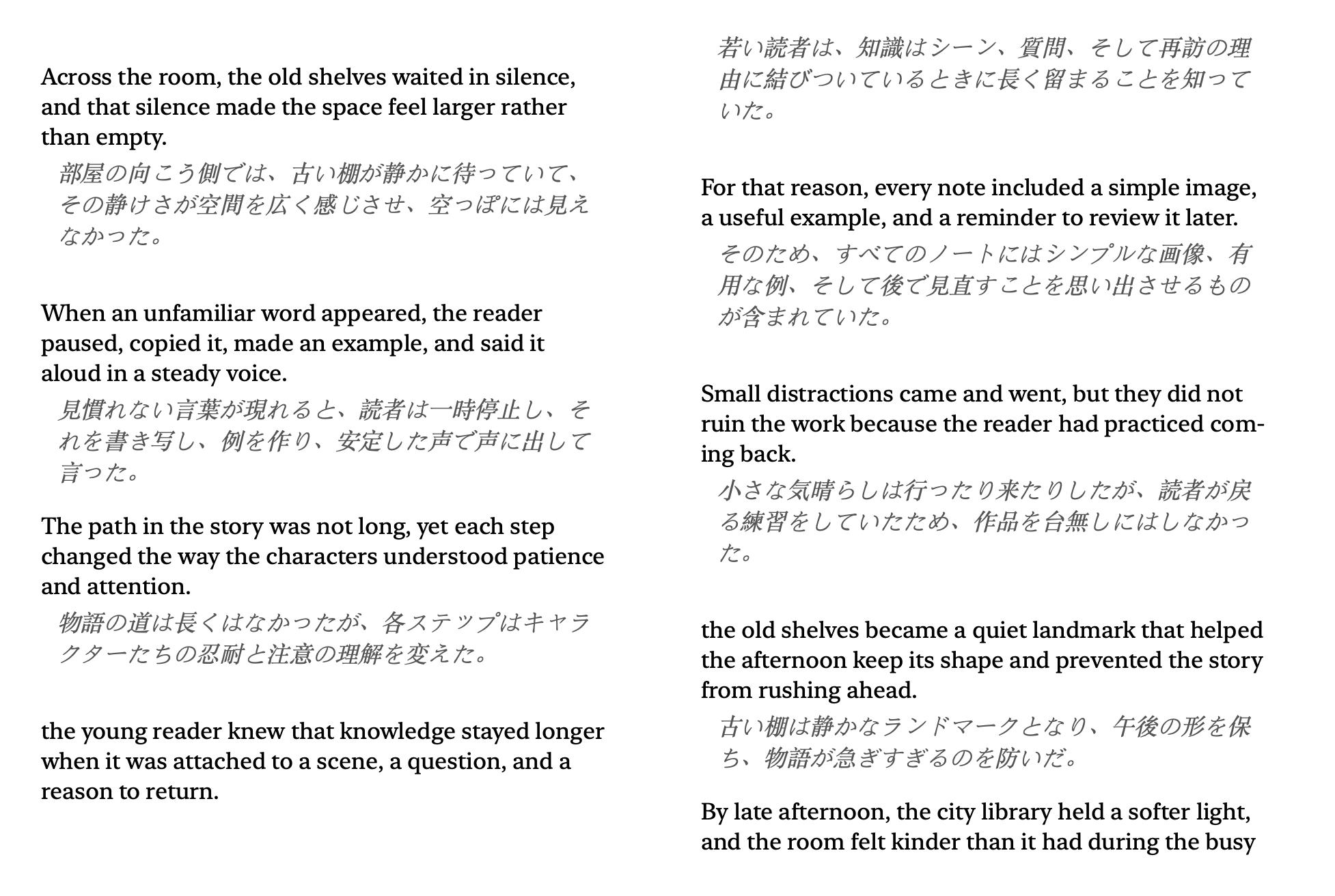English to Japanese parallel text EPUB translation preview